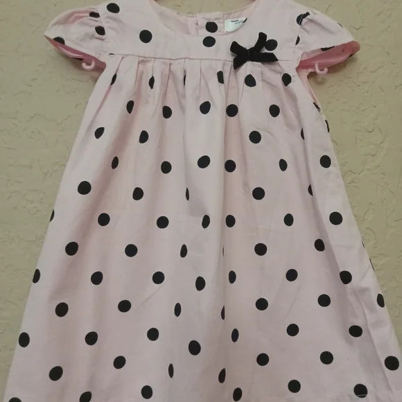 Carter's  Light pink black Polka dots dress size 12 months - Picture 2 of 2